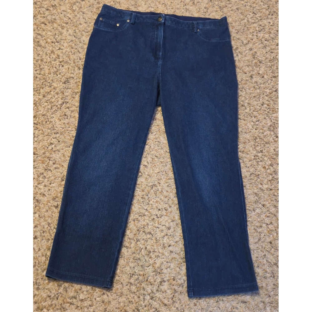 Alfred Dunner Stretchy Waistband Pants Women's Size 14 Blue Spandex Blend